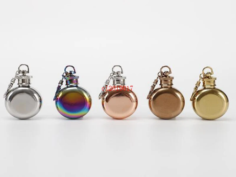 

Wholesale portable small wine pot 304 stainless steel wine pot 1 oz White wine bottle with key ring