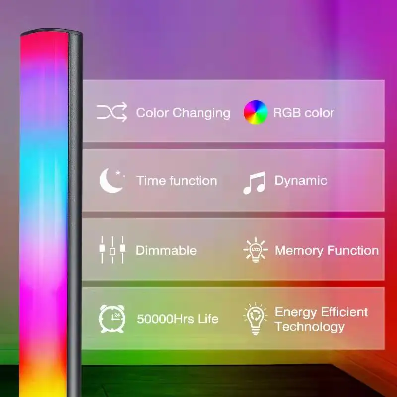Smart RGB Light Bar with 46 Scene Modes and Music, Bluetooth, Color for TV, PC, Backlights