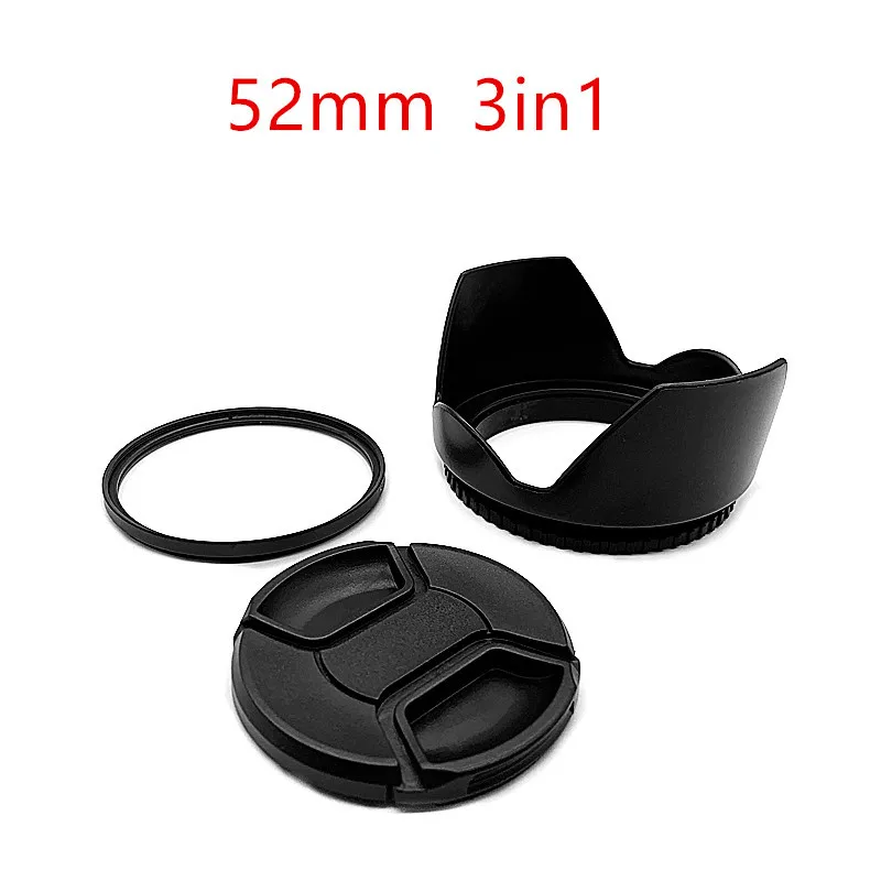 52mm Lens Hood Cap UV Filter for Pentax K-r K-x K-m K-7 K200D K100D K10D