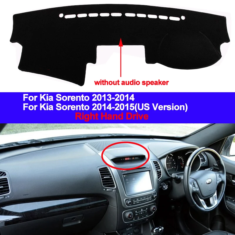 Car Auto Inner Dashboard Cover Dash Mat Cape Carpet Dashmat Pad Cushion 2 Layers For Kia Sorento 2013 2014 LHD RHD