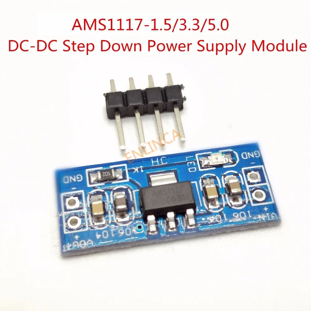 1~10pcs LM1117 AMS1117 4.5-7V turn 3.3V 5.0V 1.5V DC-DC Step down Power Supply Module For bluetooth Raspberry pi