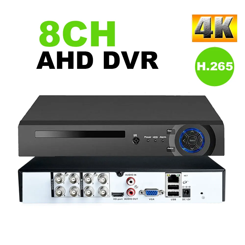 

8CH 4K AHD DVR 4CH HD H.265 8MP Digital Video Security Recorder for 2MP 4MP 5MP 8MP AHD/TVI/CVI/XVI/Analog IP Cameras