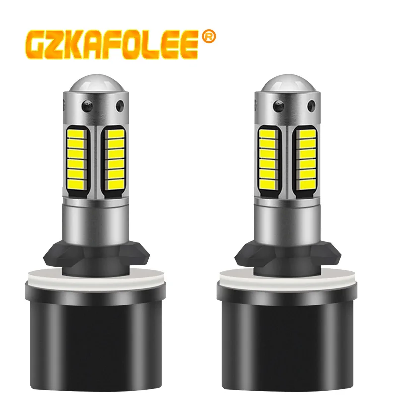 2PCS Fog Lights H27 881 Led in Fog Lights H27/881 H27/880 White H1 H3 YellowCar Automobiles Parts Accessories