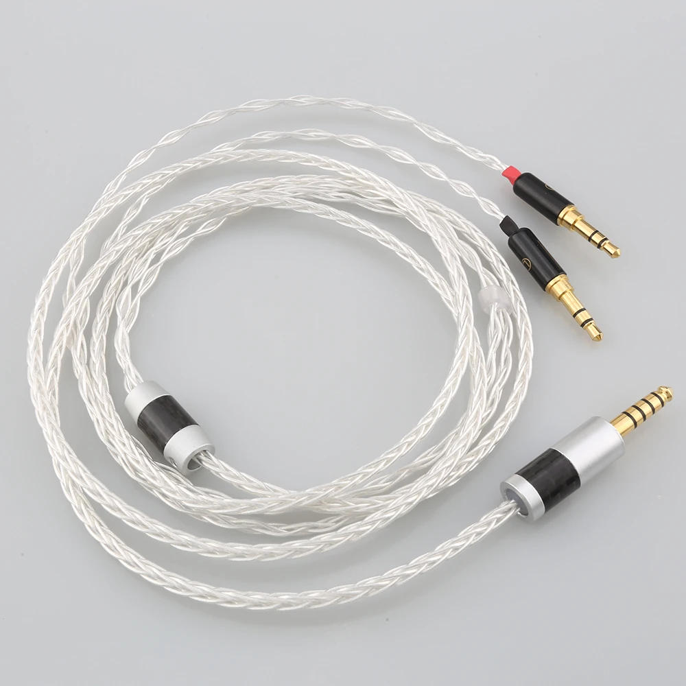 New HIFI 8Cores 7N OCC Silver Plated Balanced Headphone Upgrade Cord Cable For Hifiman SUNDARA he400i he400s HE560 2x3.5mm