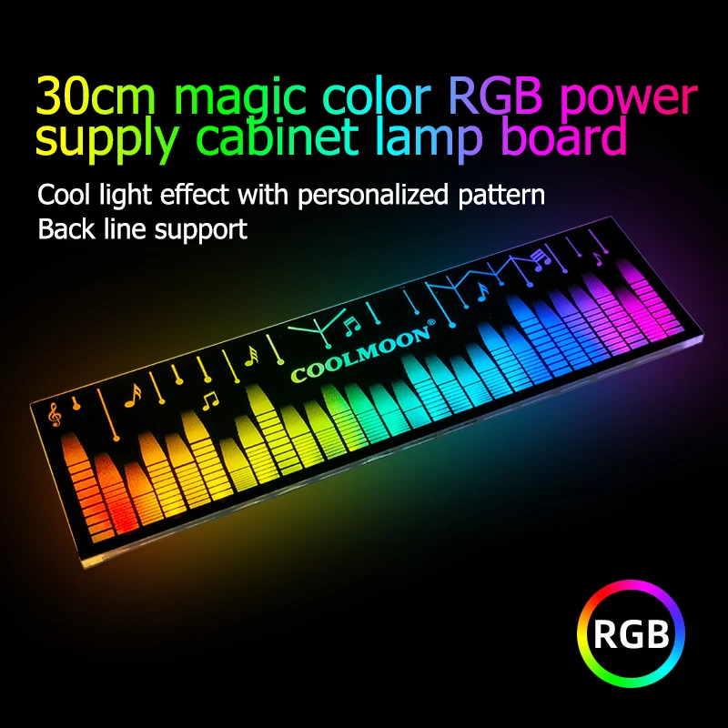 COOLMOON RGB Light Board Support Frame LED Power Light-Emitting Side Panel For PC Desktop Chassis CPU Bracket Board