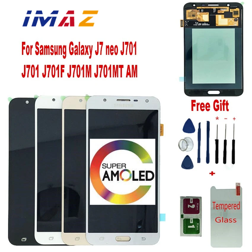 IMAZ Super AMOLED LCD For Samsung Galaxy J7 Neo J701 J701F J701M J701MT LCD Display Touch Screen Digitizer Assembly Replacement