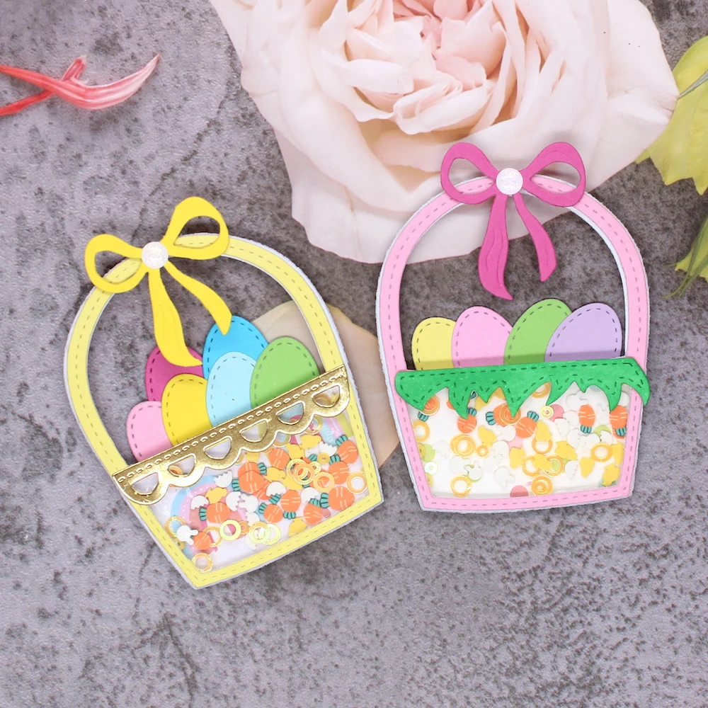 KSCRAFT Easter Basket Shaker Metal Cutting Dies Stencils for DIY Scrapbooking Decorative Embossing DIY Paper Cards