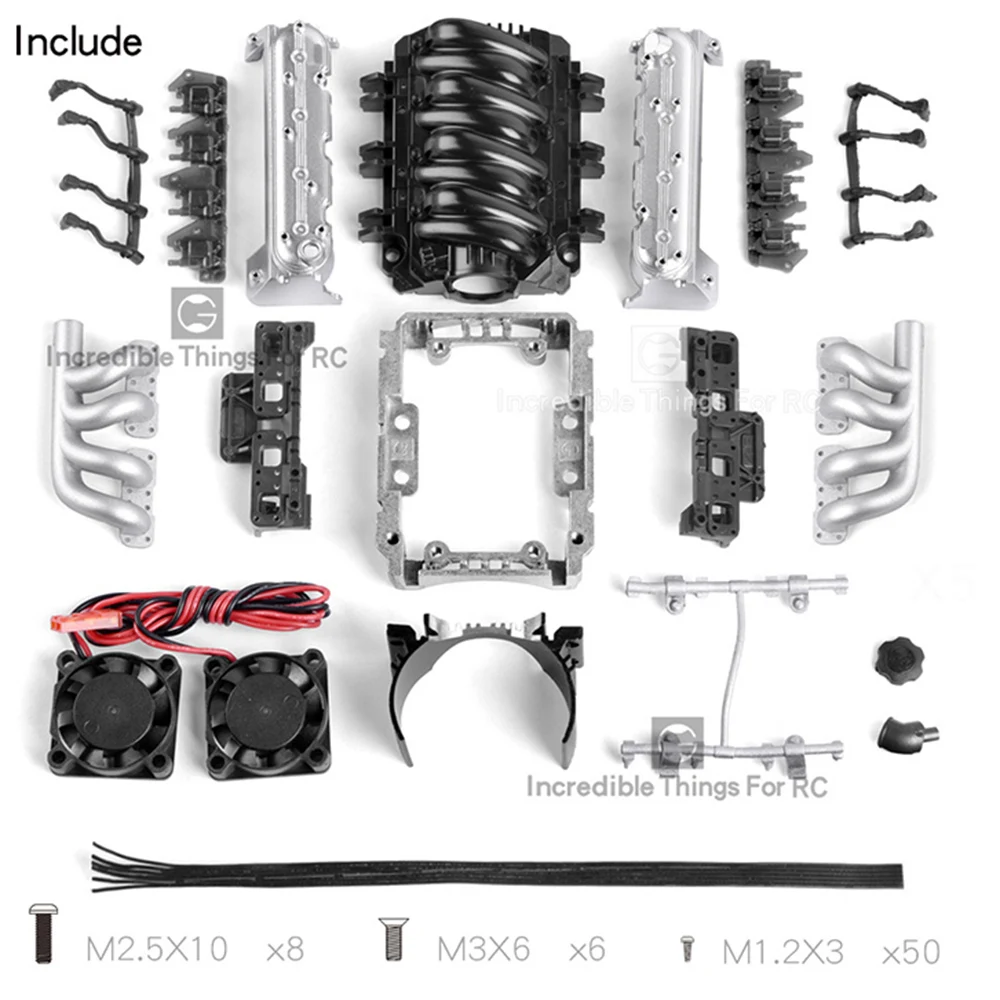 GRC V8 SIMULATE Engine Motor Lüfter F82 Für 1/10 RC Crawle TRX4 SCX10