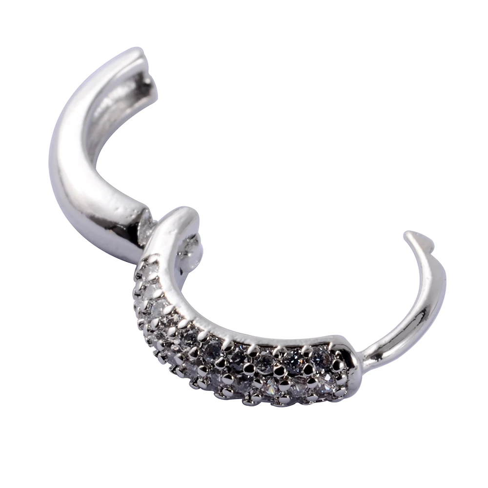 1PC 6mm Stainless Steel Hoop Cz Cartilage Earring Cubic Zirconia Tiny Daith Snug Rook Tragus Ring Ear Piercing Jewelry