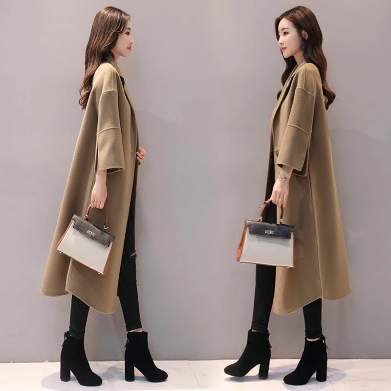 

Fashion Women Coat 2023 100% Wool Jacket Long Coats Slim Fit Woolen Jackets Casual Ladies Winter Clothes Casacos LWL648