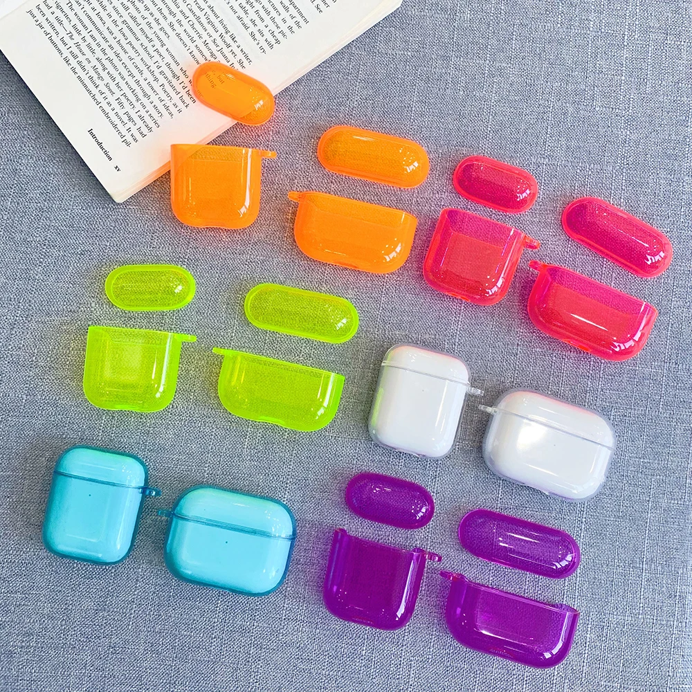 

Neon Fluorescence Color Earphone Case For Apple Airpods 3 Cases Wireless Earphone Cover For Airpods Pro 2 1 Headset Soft TPU Box