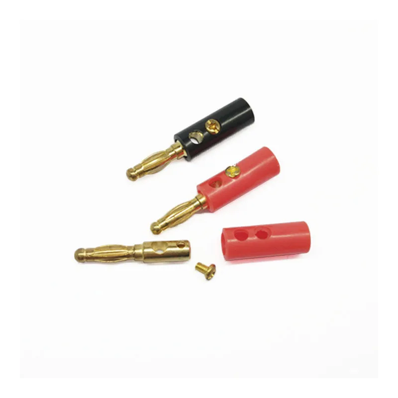 5/10 pairs AMASS Gold Plated 4.0MM Banana Plug Connector Red Black Audio Speaker Wire Cable Banana Connector Charger Adapter