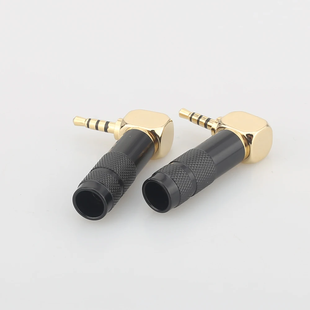 2 Chiếc Audiocrast HP007 Stereo Chất Lượng Cao 2.5 Mm TRRS 4 Cực Góc Tai Nghe Cắm Dây Cáp