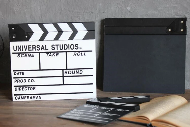 1 Pcs Director Video Scene Clapperboard Clapper Board Dry Erase  TV Movie Clap Handmade Cut Prop Clip Film Action Slate