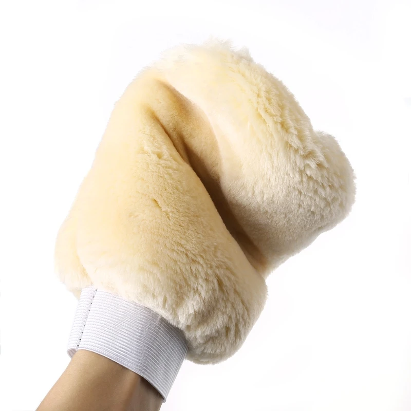 High Quality Synthetic Lambswool Polish Wash Mitt Soft Sheepskin Car Clean Glove 87HE