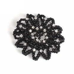 Filets à cheveux élastiques en perles au crochet faits à la main, couvertures de chignon, ornement pour dames et filles, ballet, mode phtalsnood, 1 PC