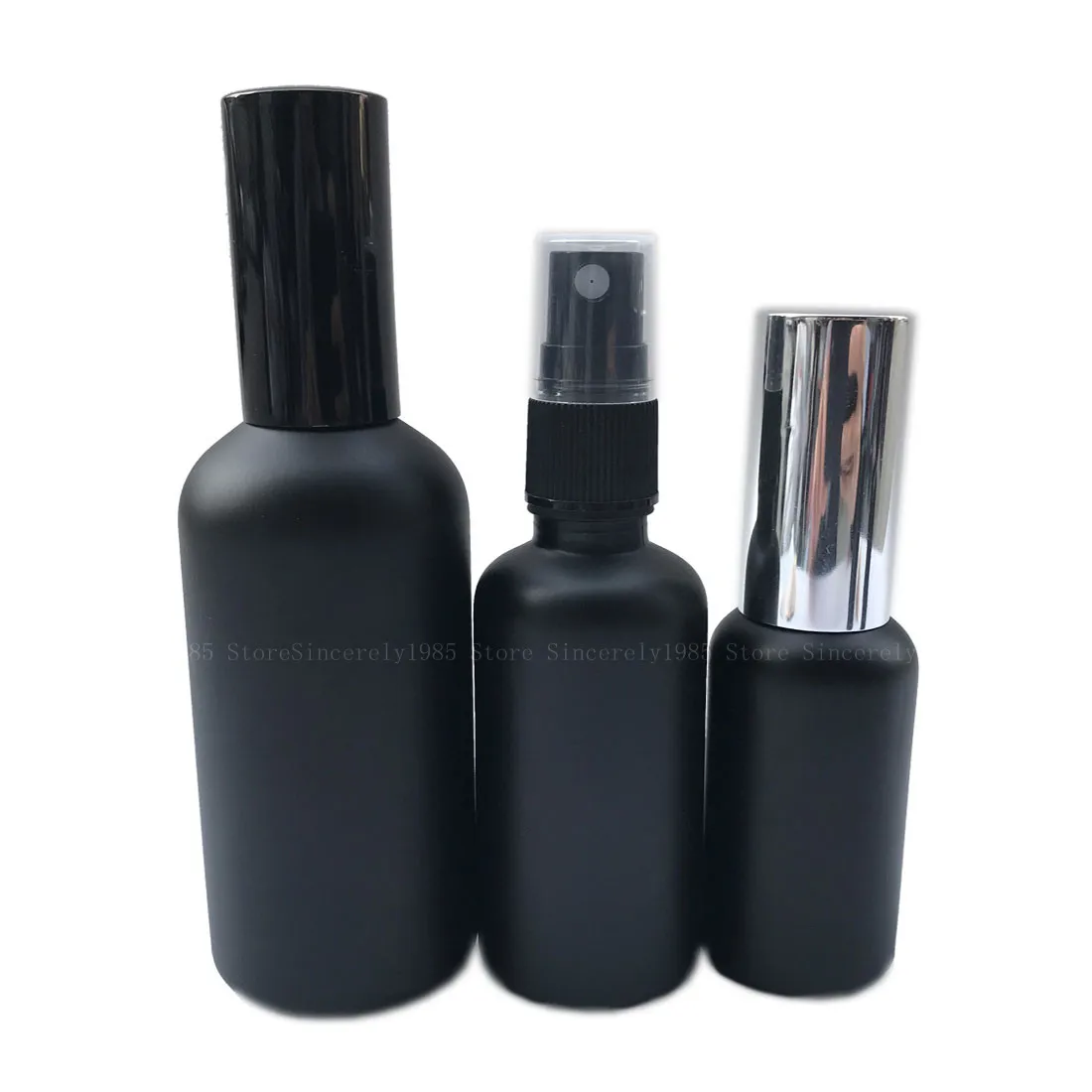 10 stücke 5ml -100 ml Matte Schwarz Spray Flaschen 5 Farbe Sprayer Parfüm Kosmetik Container Dunkle Farbe