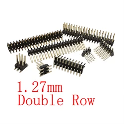 Pitch 1.27mm Double Row Pin Header Male Plug Strip Connector SMD SMT 1.27 mm Pinheader Socket 2x3P~2x50Pin Brass