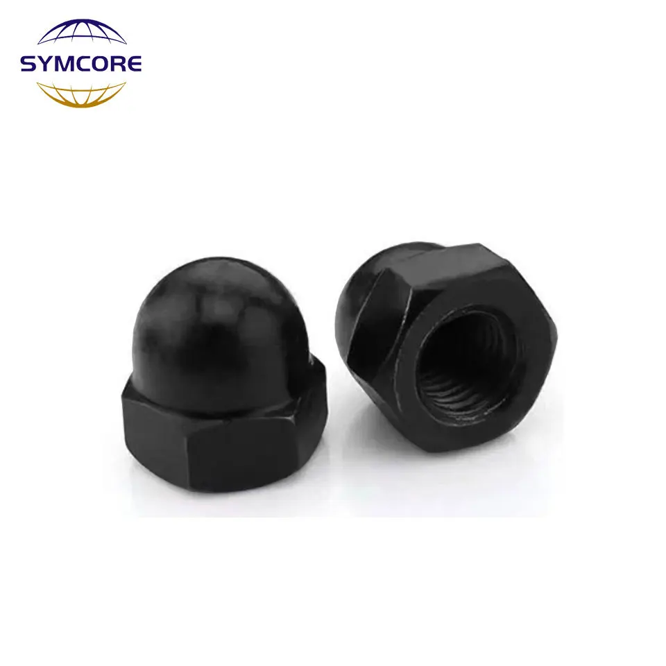 5Pcs M4 M5 M6 M10 Black Nut Metric Dome Bolts Nuts Caps Decorative Acorn Nut brand Inner Thread Hexagon Cover Nut