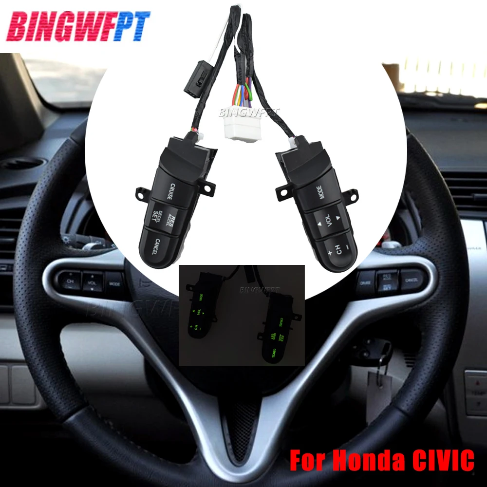 For Honda Civic 2006 2007 2008 2009 2010 2011 Cruise Switch 36770-SNA-A12 36770SNAA12 Steering Wheel Audio Control Switch