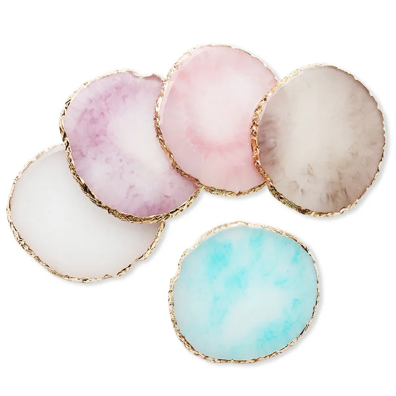 

1PC Round Resin Agate Stone Nail Art Palette False Nail Tips Mixing Color Drawing Pallet Gel Polish Display Shelf Manicure Tool