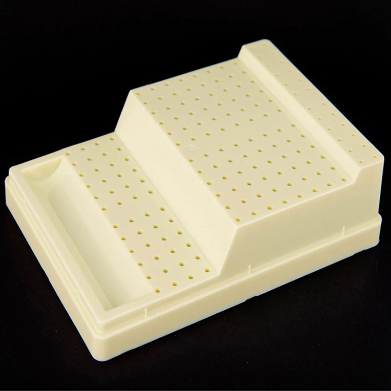 Caja de plástico para fresas dentales, caja de colocación de taladro de 168 agujeros, herramientas dentales, caja de taladro de dentista, estuche esterilizador de Autoclave