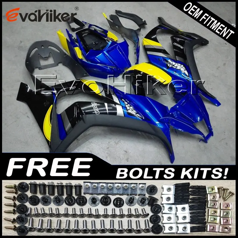 Custom motorcycle fairing for ZX-10R 2011 2012 2013 2014 2015 ABS motor panels Body Kit Injection mold blue yellow+gifts