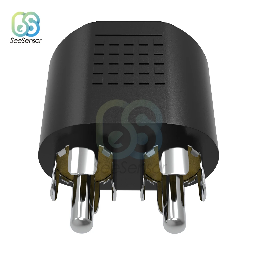 3.5mm Audio Stereo Jack Female To 2 RCA Male Audio Jack Connector Adapter Converter for Speaker Power Amplifier Silver Plated