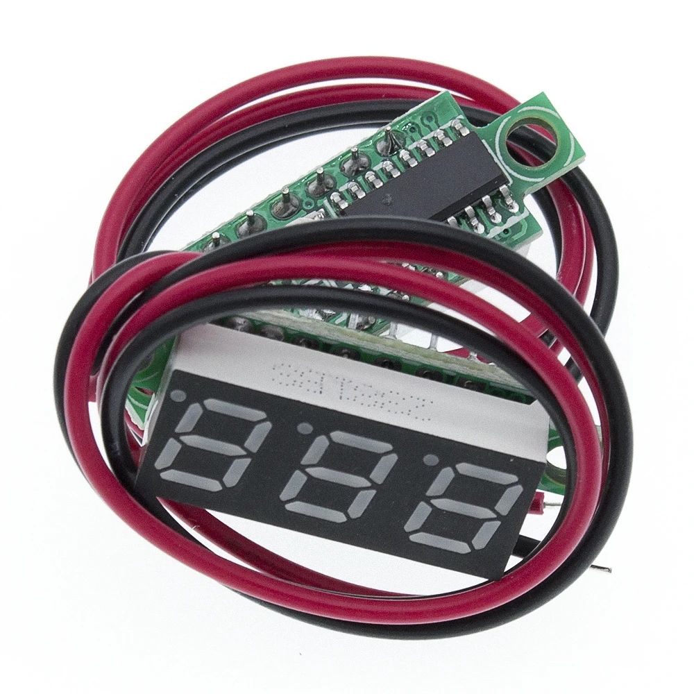 0.28 Inch 2.5V-40V Mini Digital Voltmeter Voltage Tester Meter RED/BLUE/YELLOW/GREEN LED Screen  30*10*8mm