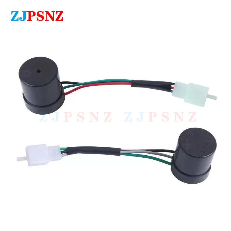 Turn Signal Flasher Relay 12V 48V 64V 2Wires 3Pins Round Blinker Turn Light Signals Relay Buzzer Relay Indicator LED Flasher