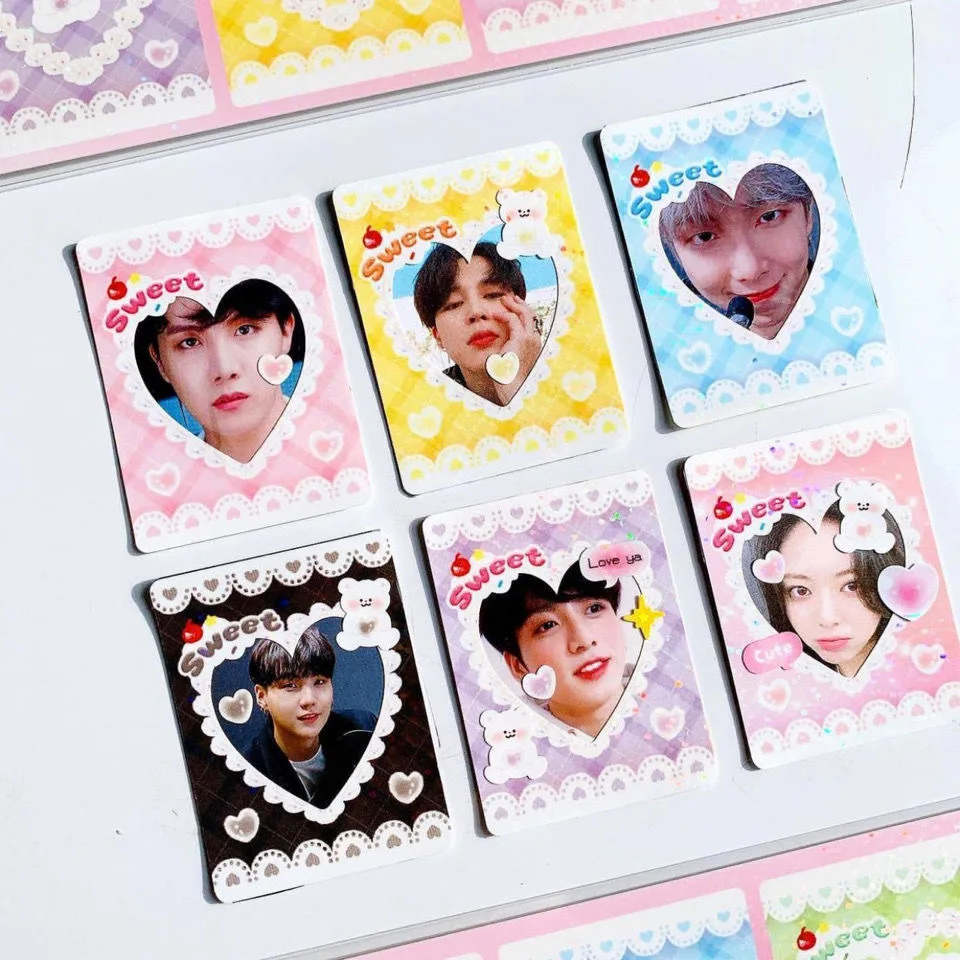 Korean Ins Kawaii Love Photo Album Frame Tags Sticker Polaroid Idol Card Scrapbook Cute Stationery Decorative Sticker Aesthetic