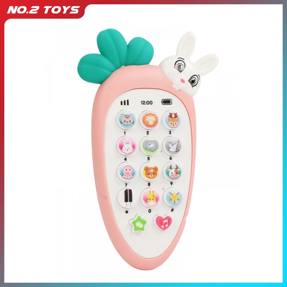 Muzyczna zabawka na telefon komórkowy dla dzieci Wczesna nauka Śliczny królik Maszyna telefoniczna Zabawki do wczesnej nauki z muzyką Edukacyjna zabawka dla dzieci