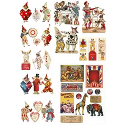 2 pcs/lot Vintage Circus Clown Deco DIY Planner Sticker Album Mohamm  Journal Stickers Cute Stationery School Stuff