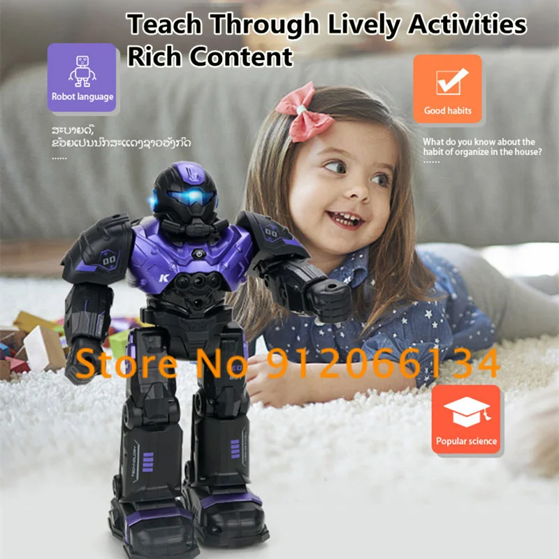 Smart Program Radio Control Robot 2,4G 60Min Launch Missile Auto Presentation Eltern-Kind-Interaktion Gestenerkennung RC Roboter