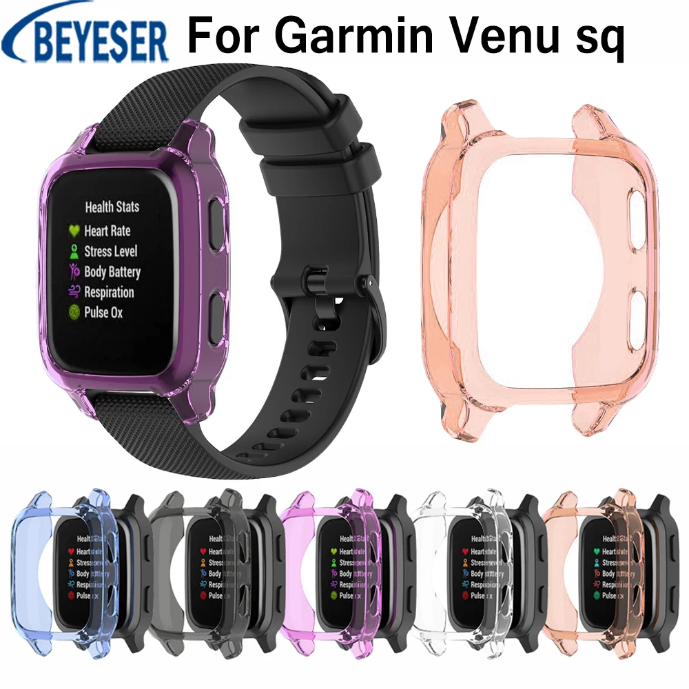 

Smart Watch Protective Shell Frame Half-pack Screen Compatible For Garmin Venu Sq TPU Protective Case Cover For Garmin Venu Sq