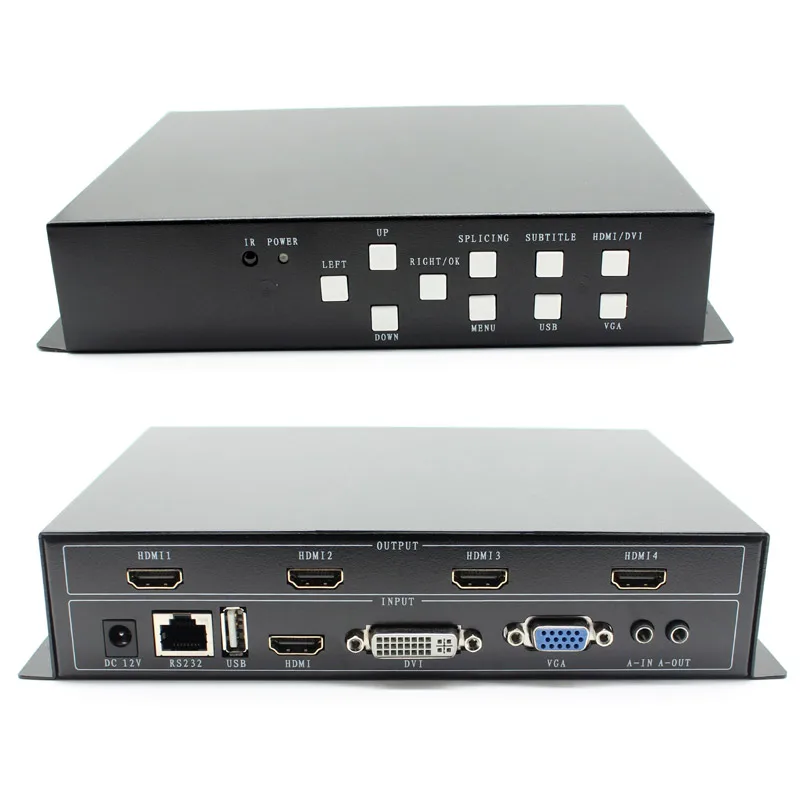 HD HDMI DVI VGA USB RS232 Video Processor 4 Channel 4ch TV Video Wall Controller