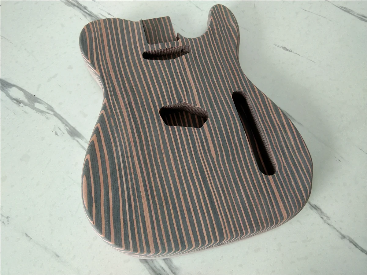 Electric Guitar Zebra Wood Body, SS Route for TL Shape Guitar, No Paint, BJ-17