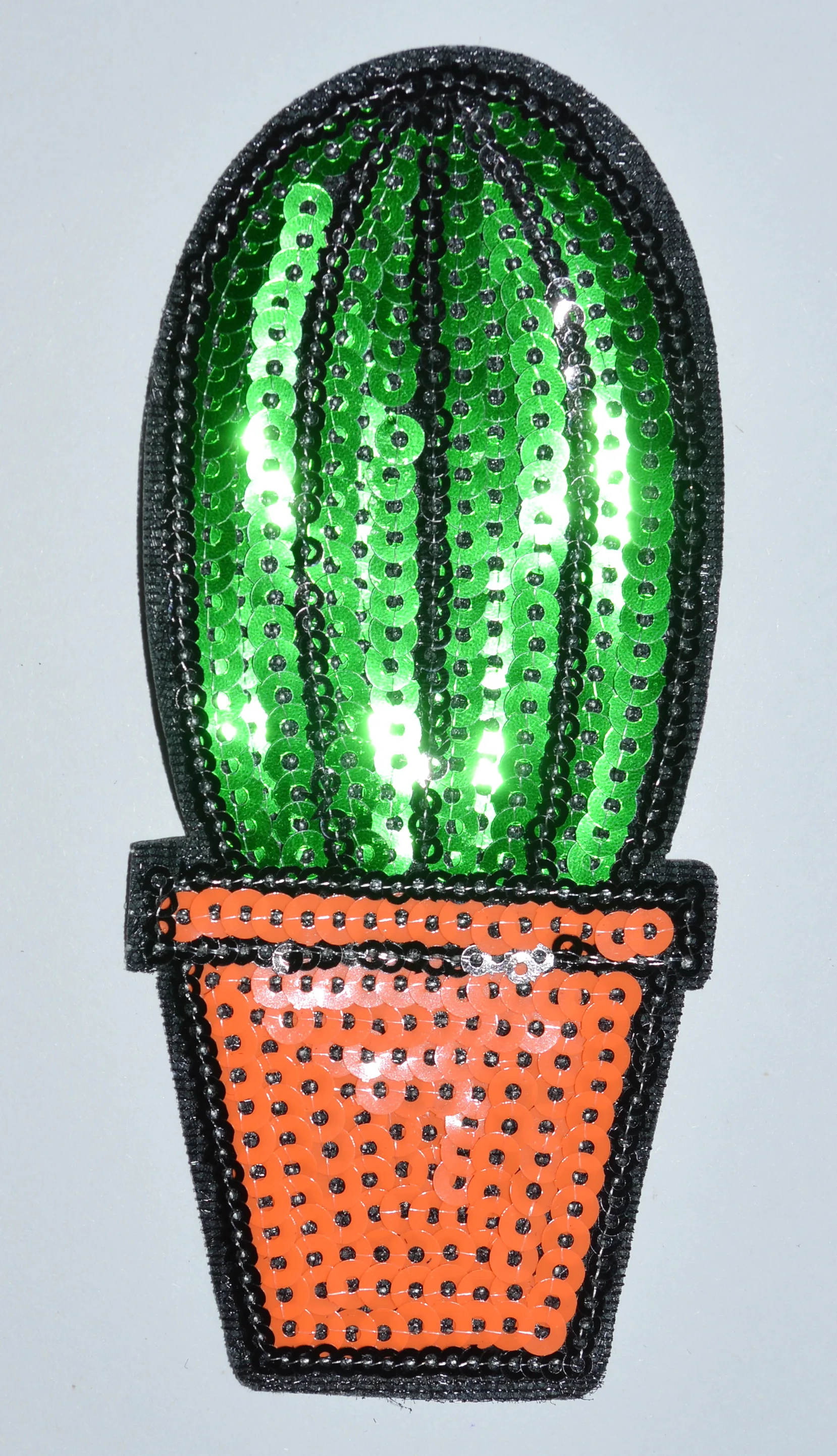 flash sequin ~ Green Cactus Desert Tree Western Sew Iron On Patch Appliques Craft DIY (≈ 5.5 * 12.2 cm)