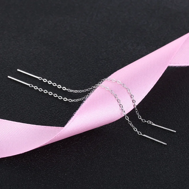Stainless Steel Chain Tassel Threader Earrings for Women Girl
