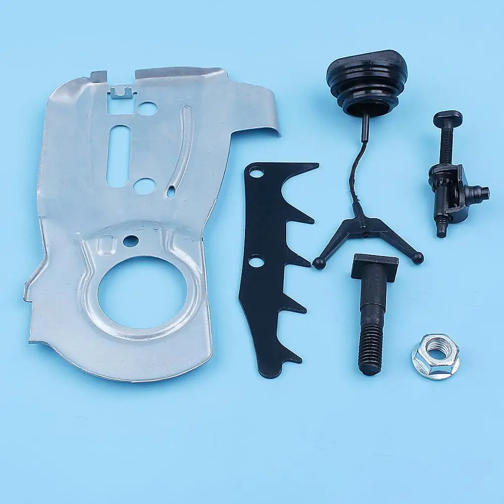 체인 텐셔너 조절기 오일 캡 바 가이드 플레이트 너트 키트, Husqvarna 350 345 340 Jonsered 2141 2145 2150 체인톱 교체 부품