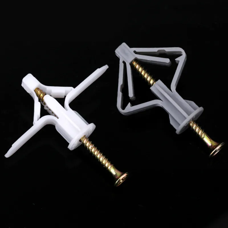 100pcs Plastic Toggle anchor With m4 screw Curtain Gypsum Board hollow wall pipe plug aircraft expansion anchor bolt Accessories