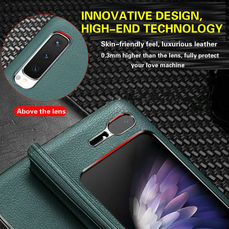 For Samsung Galaxy Fold Case Luxury Leather Vintage Pattern W2020 5G Case F9000 Full Protective Cover for Samsung Fold Case