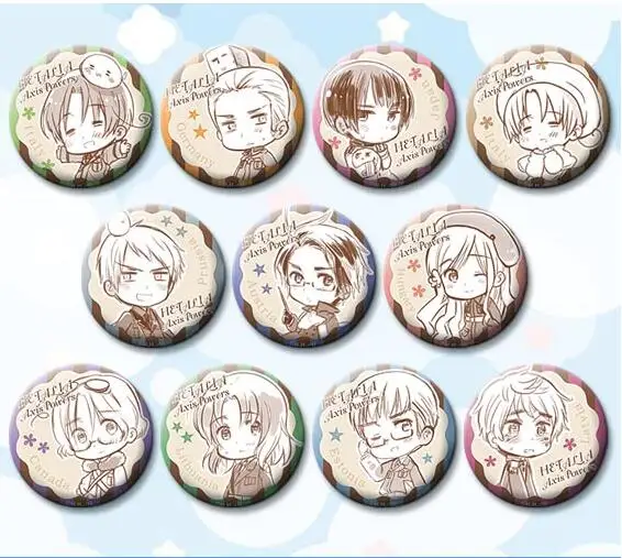 Anime Hetalia 58 mm World Wrinkle UK US Italian Badge Irons Brooch