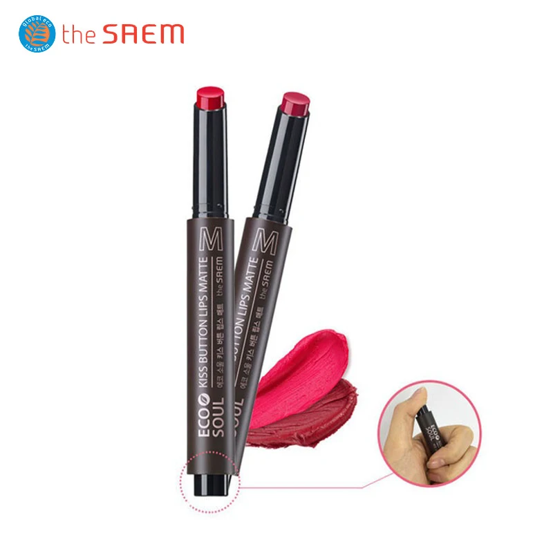 

THE SAEM Eco Soul KISS Button Lipstick 1pcs Matte Lips Pencil Gloss Beauty Plumper Waterproof Tint Makeup Korea Cosmetics