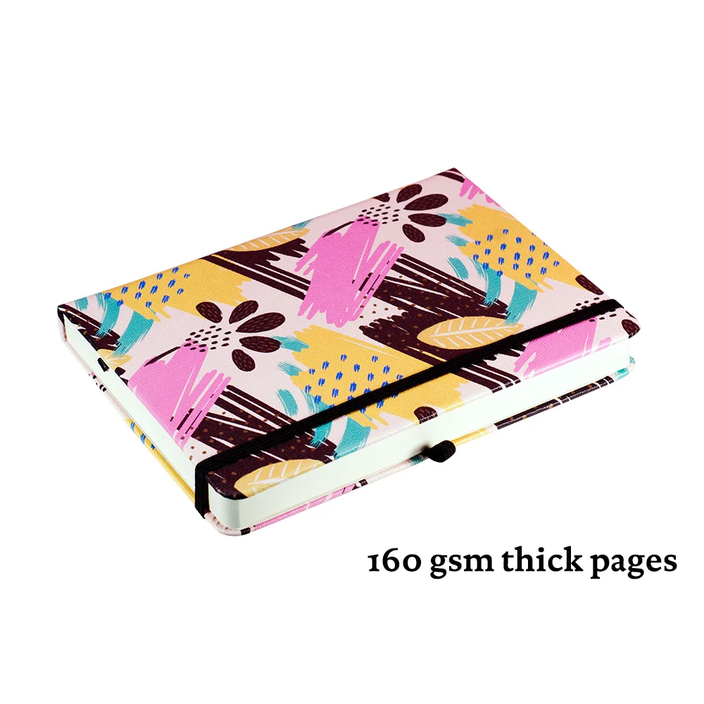 Memphis Bullet Dotted Journal Elastic Band 160gsm Thick Paper B6 Hard Cover Notebook