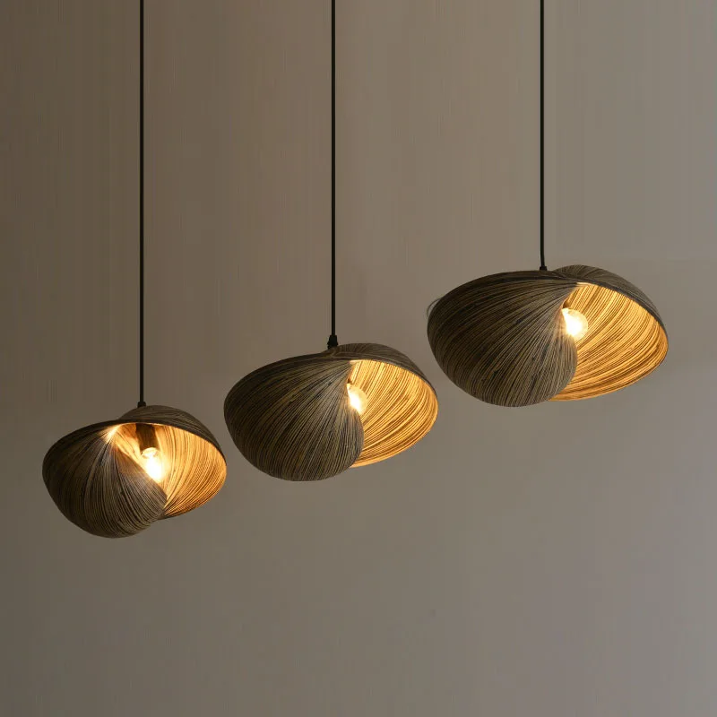 

Bamboo Weaving Pendant Lamp dining room Parlor kitchen Hanging lamp Creative Coffee country Decor Pendant Light fixture ZM1010