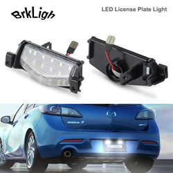 Luces LED para matrícula de coche, 2 piezas, lámpara de número trasero para Mazda3 09-13, Mazda 2 11-13, Canbus sin errores, 18smd, accesorios blancos para automóviles