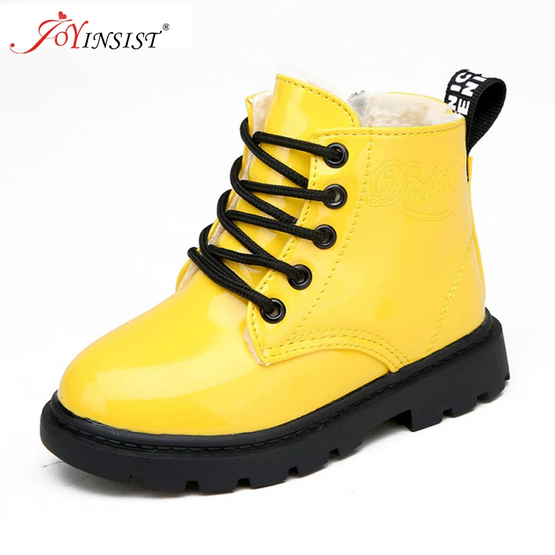 Bottes de neige imperméables en cuir PU pour enfants, baskets en caoutchouc pour filles et garçons, chaussures d\'hiver pour enfants, marque de mode,