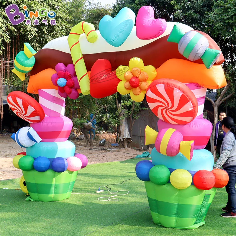 

Event Decoration 4x3 Meters Inflatable Arch For Advertising / Outdoor Party Use Colorful Candy Archway Entrance Balloons Toys