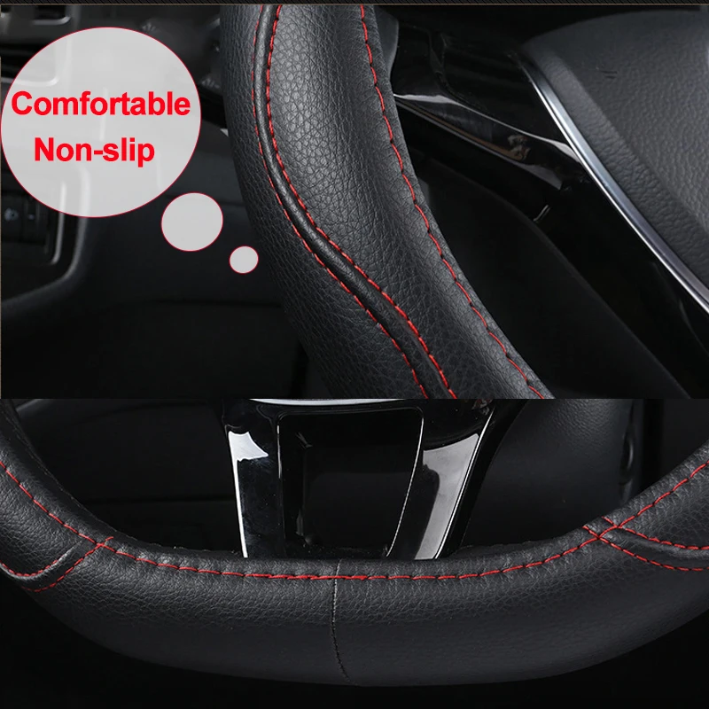 D Type Car Steering Wheel Cover Wrap For Volkswagen VW Jetta Jetta GLI 2016 2017 2018 2019 2020 2021 Braid on the Steering wheel